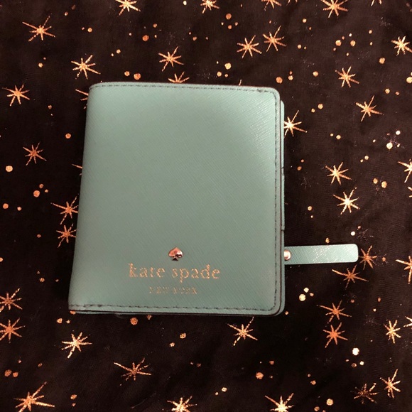 kate spade Handbags - Kate Spade ♠️ Teal Wallet black and white fabric.